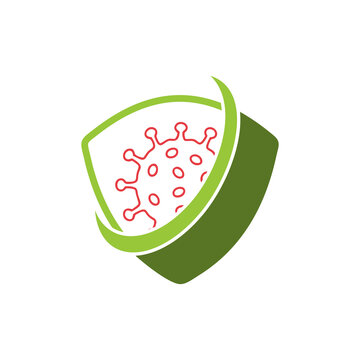 Modern Petri Dish Microbiology Logo with Bacteria Culture and Green Laboratory Symbol
