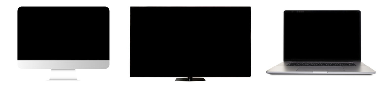 Smart Tv icon set. Television and Monitor Screen Display Icon Set. Minimal television and monitor screen icon set, suitable for UI, app, dashboard and presentation design.