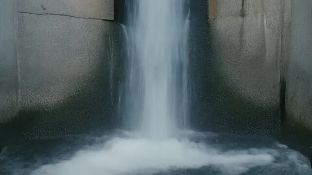 貯水槽に落ちる水の柱 シームレスループ動画背景 16:9 4K