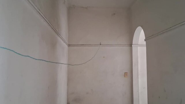 Abandoned room interior exploration moving slowly