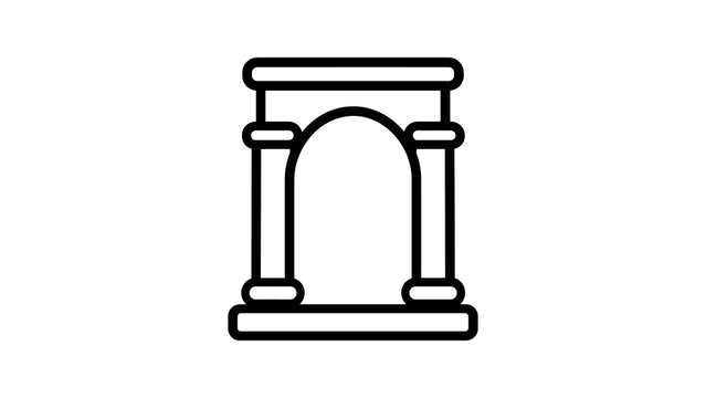 Historical monument archway icon represents classical gate architecture.