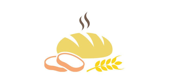 Freshly baked bread with wheat stalk and dough rings for bakery and food themes.