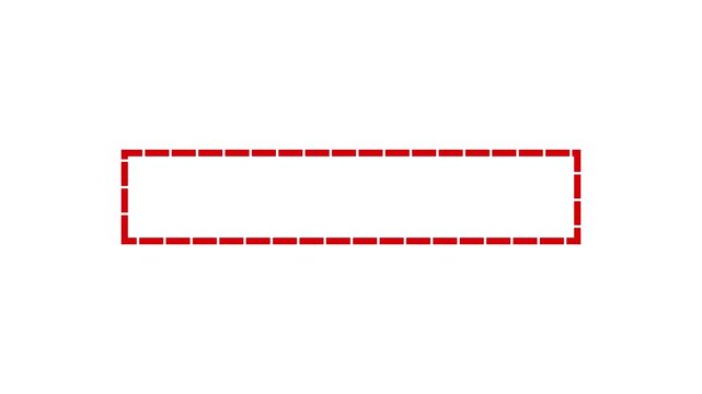 Red focus rectangle outline animation over white background in 4K loop