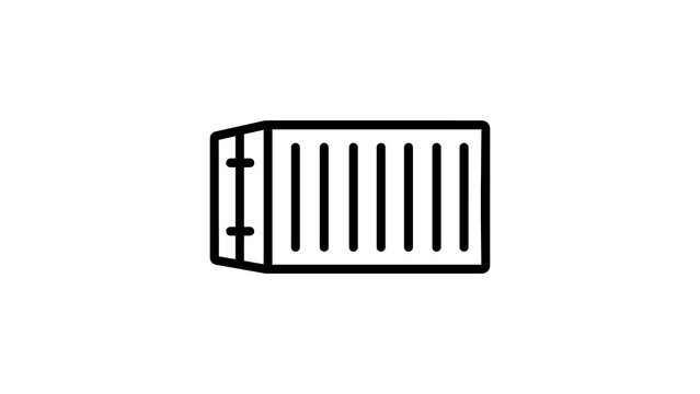 Cargo shipping container vector icon on transparent background.