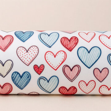 Hard Surface Seamless Romance. A Charming, Hand-Drawn Heart Pattern Seamless Design With A Romantic Background, Ideal For Textiles, Valentine'S Day Wrapping Paper, And Wallpaper