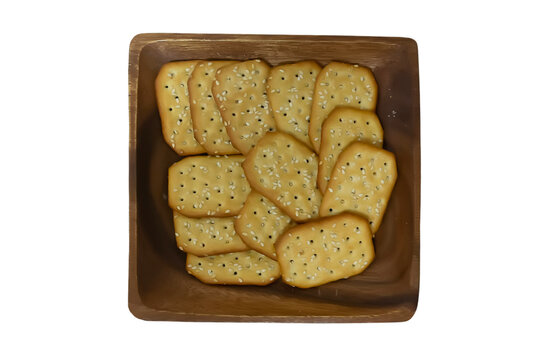 Wooden plate with cookies