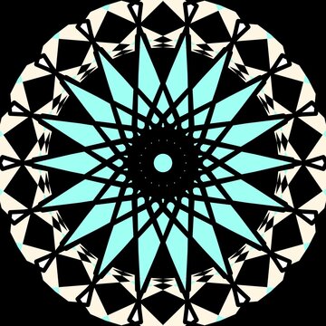 Geometric Mandala Collection Set Of 3 Color Variations. On Black background