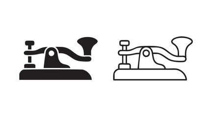 telegraph key vector icon silhouette with line art silhouette silhouette with line art vector icon © Shamsul