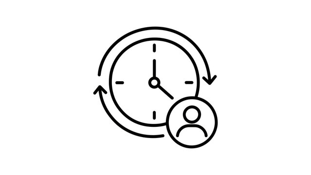 Time management person outline icon for efficient project workflow planning.