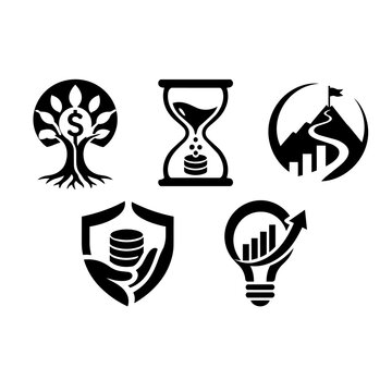 Minimalist finance icon set