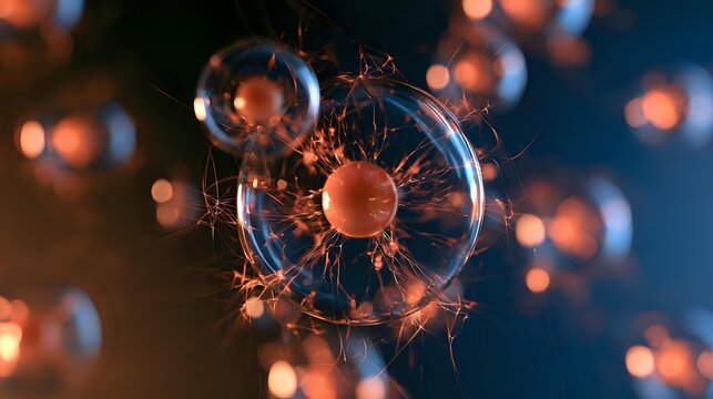 Electric field geometry surrounding transparent dielectric materials beneath scientific lighting premium physics technology visualization
