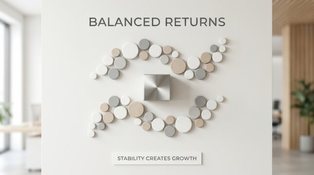 Balanced Returns Stability Creates Growth Ceramic Circles Composition