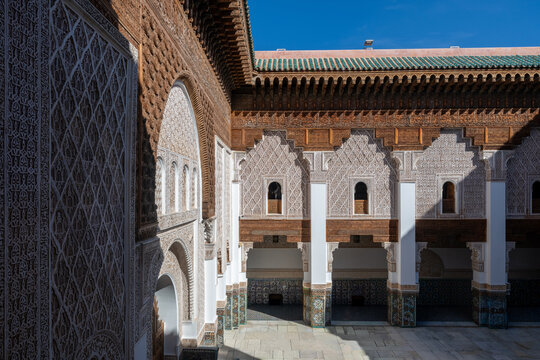 Ben Youssef Madrasa Courtyard - Marrakesh, Morocco