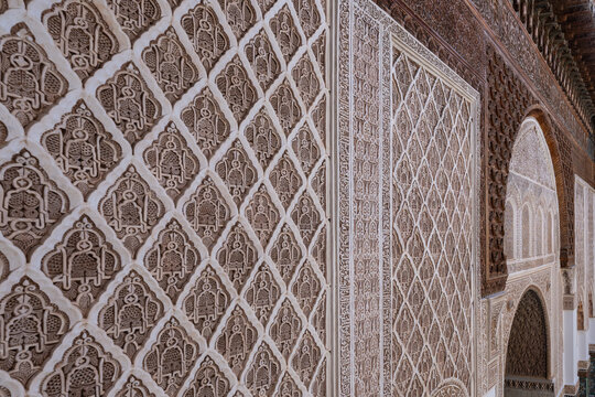 Ben Youssef Madrasa Courtyard - Marrakesh, Morocco