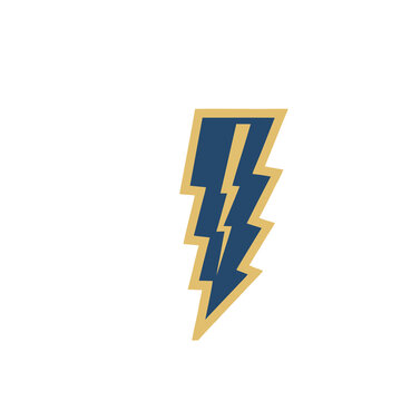 Blue and gold lightning bolt logo