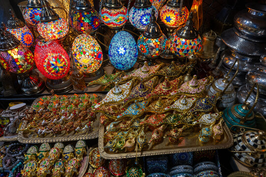 Colorful mosaic lamps - Marrakesh, Morocco