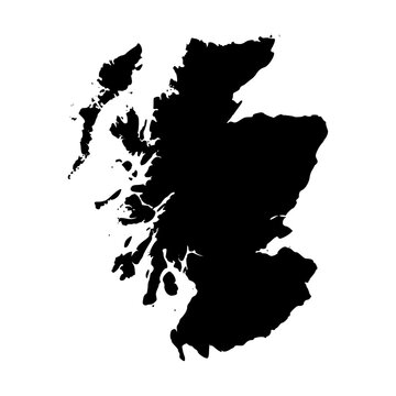 Scotland silhouette map. Scotland map vector. Scotland map on white background