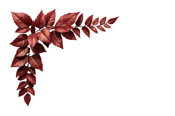 Fototapeta premium L shaped border of burgundy fall foliage
