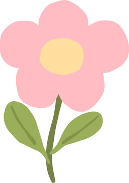 cute spring summer blossom flower vector cartoon illustration