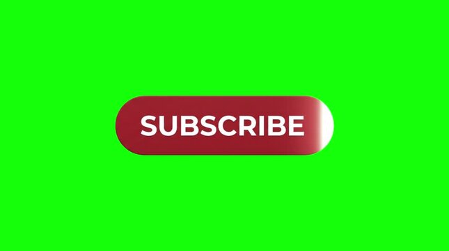Subscribe Button with Light Sweep on Green Background, Motion Graphic Seamless Looping 4K 