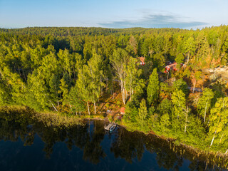Hallangen lake shoare captured in morning light at Kalmar region. Sweden © Pawel Pajor