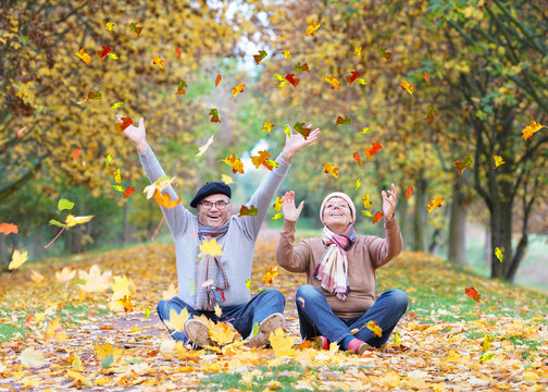 Romantic Couple Celebrating Togetherness on a Sunny Autumn Day