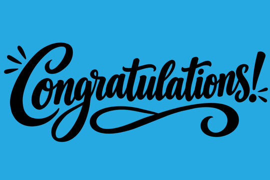 Congratulations hand lettered script font as a cursive vector design