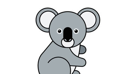 Fototapeta premium Cute Cartoon Koala Illustration, Adorable Australian Wildlife Character, Simple Flat Design