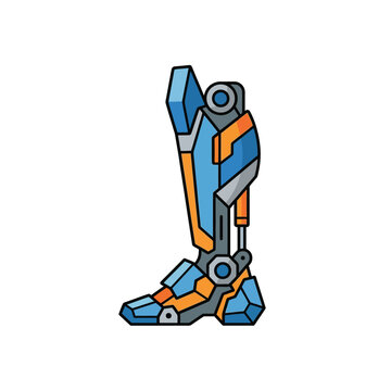 mechanical limb vector illustration with futuristic cybernetic leg design