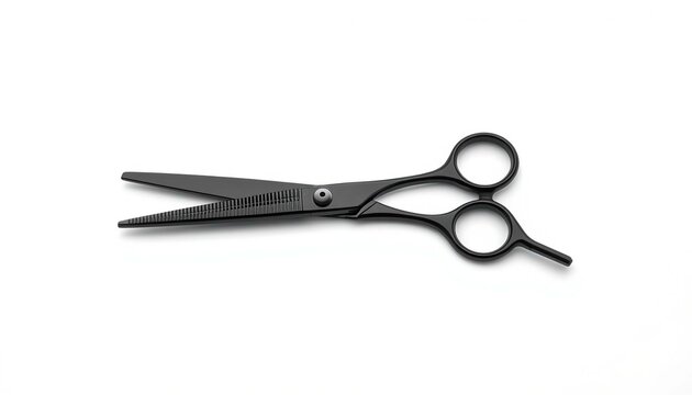 Black thinning hair shears isolated on a white background