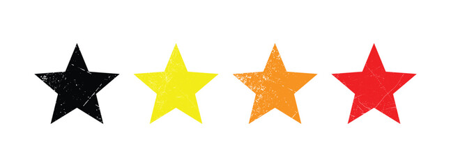 Obraz premium Set of four colorful stars with grungy effect