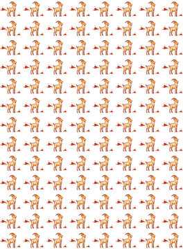 Pattern featuring a golden goat and oriental-style clouds&mdash;for the 2027 Chinese New Year&mdash;set against a white background.