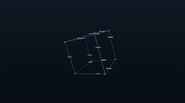 Rotating Technical Blueprint Square Dimension Diagram Motion.
