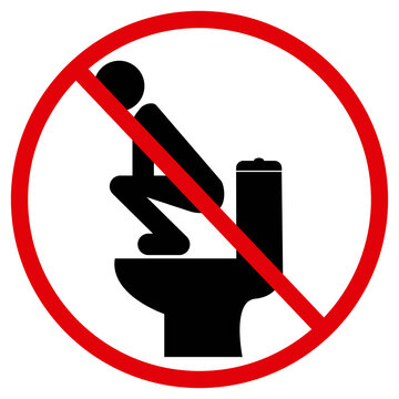 No flushing toilet paper icon sign