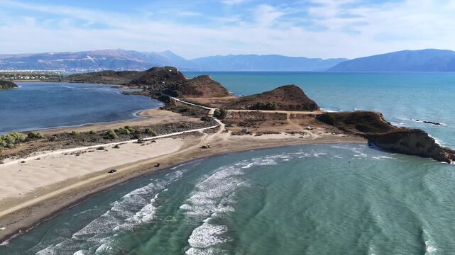 Dalan Beach Vlore Albania Aerial Drone Shot 4K