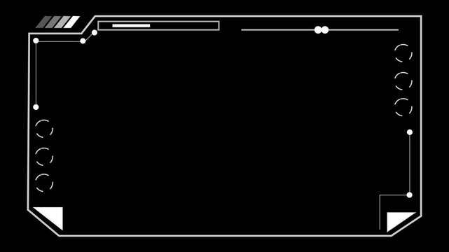 Futuristic HUD video frame Digital technology plexus lines background.HUD viewfinder Interference. Hologram Background.4k video