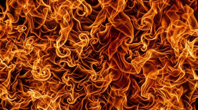 Vivid swirling flames in a mesmerizing pattern. Bright light and warm colors ideal for dramatic visuals.