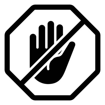 No touching or hand contact prohibition symbol