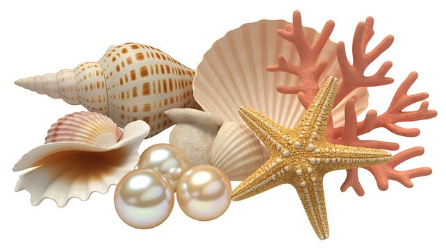 seashells and starfish