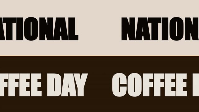 National Coffee Day digital display banner for stadium LED screens featuring modern typography and warm coffee tones