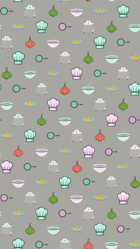 Culinary icons seamless pattern