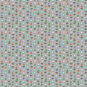 Seamless pattern of chef hats and garlic icons