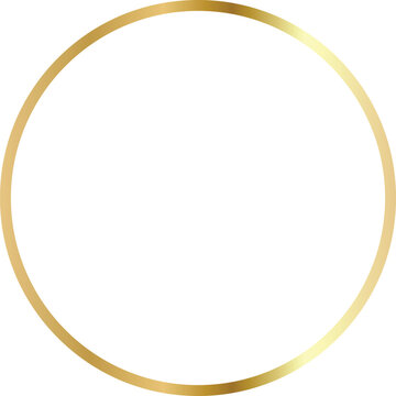 gold circular frame icon. elegant ring outline for modern luxury
