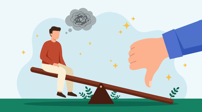 Negative feedback impact, criticism causing mental struggle, low self-esteem
