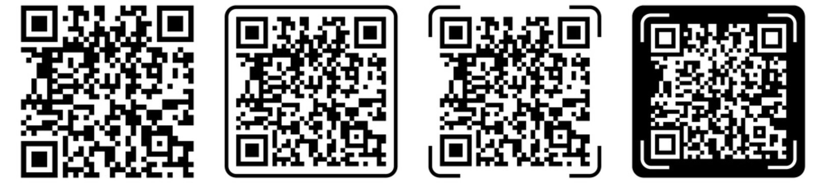 Set of different QR code icon. QR code for salesman. payment scanner. abstract barcode. qr code link. vector illustration