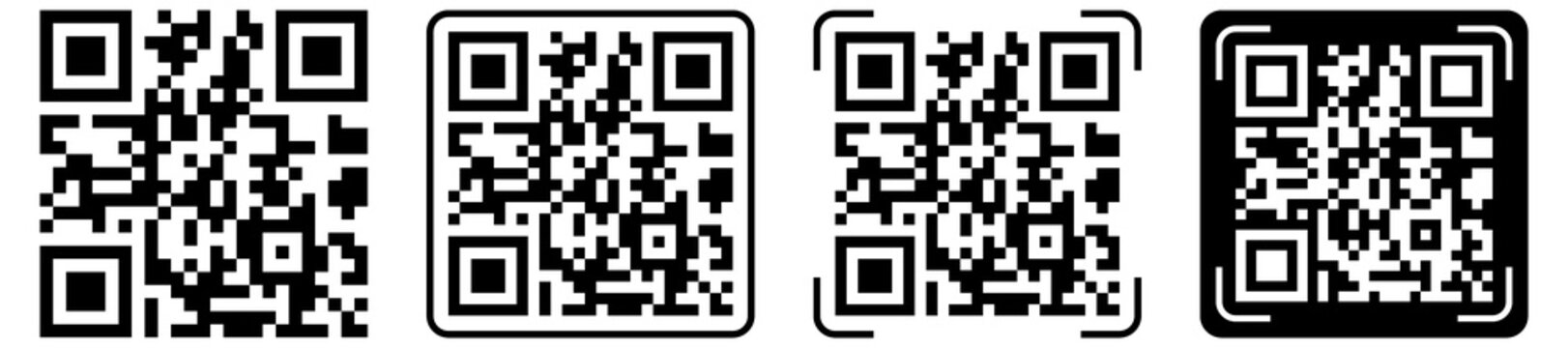 Set of different QR code icon. QR code for salesman. payment scanner. abstract barcode. qr code link. vector illustration