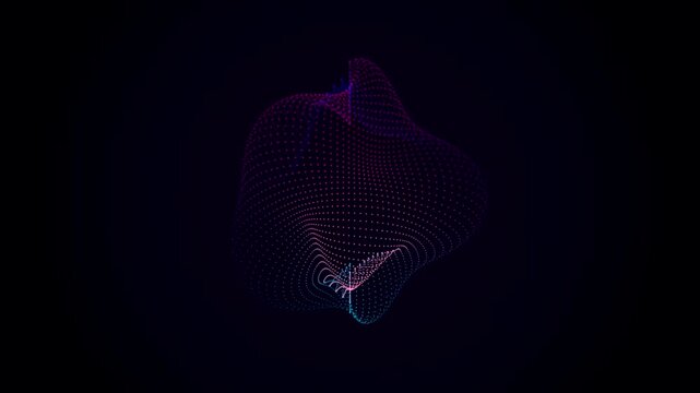 Abstract 3D Glowing Particle Wave Fluid Motion Loop