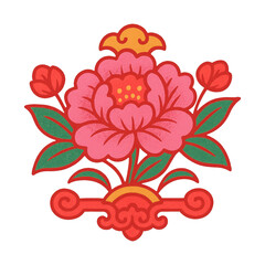 Obraz premium PNG Vibrant floral design illustration.