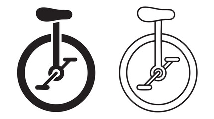 unicycle vector icon silhouette with line art silhouette with line silhouette with line art vector icon © Shamsul