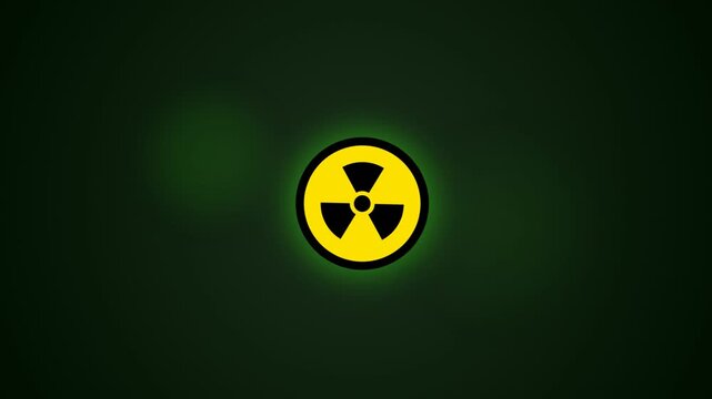 Glowing radioactive nuclear symbols for spooky halloween visual